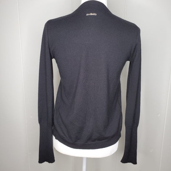 Era Erato Silk Cashmere Black Button Up Cardigan Sweater Made in Germany Sz 36. - Picture 5 of 11